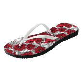 Kardinalen en poinsettia, rood en wit teenslippers (Schuin)