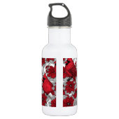 Kardinalen en poinsettia, rood en wit waterfles (Achterkant)