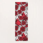 Kardinalen en poinsettia, rood en wit yogamat (Achterkant)