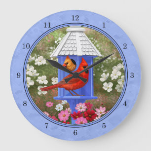 Kardinalen en rondhuis blauw grote klok