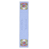 Kardinalen en rondhuis blauw medium tafelloper (Voorkant)