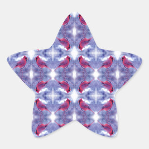 Kardinalen in de sneeuw ster sticker