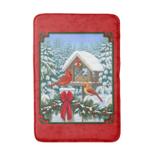 Kardinalen Kerstvogelvoeder Rood Badmat