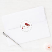 Kardinalen lijken te denken ronde sticker (Envelop)