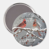 Kardinalen op een sneeuwtak magneet (Voorkant / Achterkant)