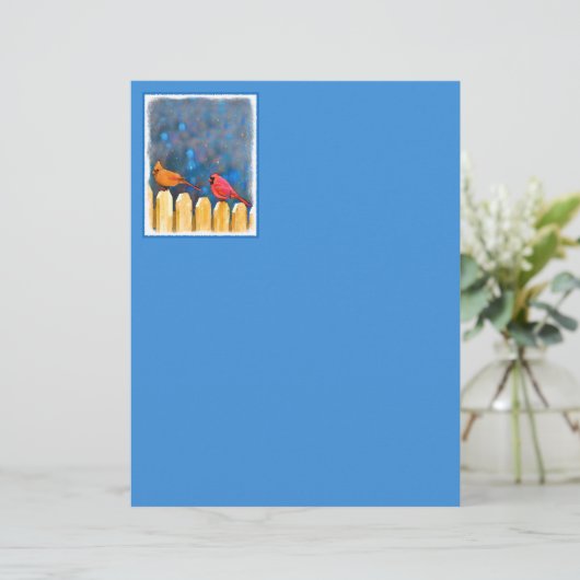 Kardinalen op het schilderen van de hek - Oorspron (Staand voorkant)