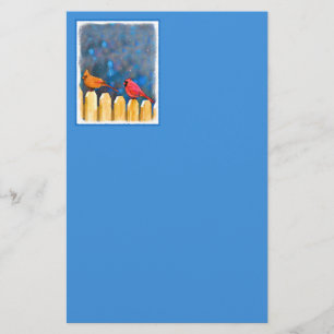 Kardinalen op het schilderen van de hek - Oorspron Briefpapier