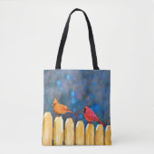 Kardinalen op het schilderen van de hek - Oorspron Draagtas (Voorkant)