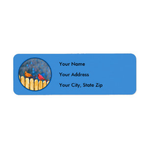 Kardinalen op het schilderen van de hek - Oorspron Etiket