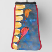 Kardinalen op het schilderen van de hek - Oorspron Golfheadcover (Draai 90)