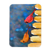 Kardinalen op het schilderen van de hek - Oorspron Magneet (Verticaal)