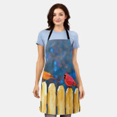 Kardinalen op het schilderen van de hek - Oorspron Schort (Gedragen)