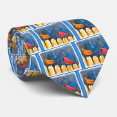 Kardinalen op het schilderen van de hek - Oorspron Stropdas (Opgerold)