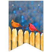 Kardinalen op het schilderen van de hek - Oorspron Vlaggetjes (Tweede vlag)