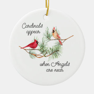 Kardinalen verschijnen als Angels in de buurt van  Keramisch Ornament