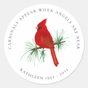Kardinalen verschijnen wanneer engelen dichtbij zi ronde sticker