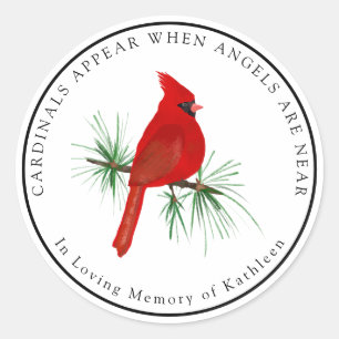 Kardinalen verschijnen wanneer engelen dichtbij zi ronde sticker