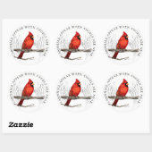 Kardinalen verschijnen wanneer engelen dichtbij zi ronde sticker (Vel)