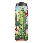 Kardinalen versieren een cactus thermosbeker (Voorkant)