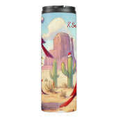 Kardinalen versieren een cactus thermosbeker (Achterkant)