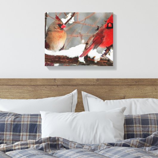 kardinalen voor mannetjes en vrouwen canvas afdruk (Insitu (Slaapkamer))