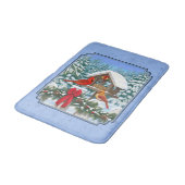 Kardinals kerstfeest blauw badmat (Gekanteld)