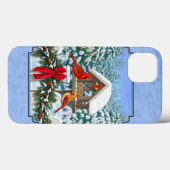Kardinals kerstfeest blauw Case-Mate iPhone case (Achterkant (horizontaal))