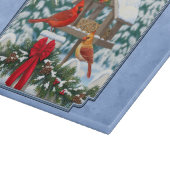 Kardinals kerstfeest blauw snijplank (Hoek)