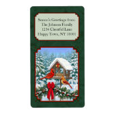 Kardinals kerstfeestmaal groen etiket (Voorkant)