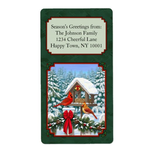 Kardinals kerstfeestmaal groen etiket (Voorkant)