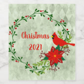 Kardinals Wreath Personalized Wijn Etiket (Enkel label)
