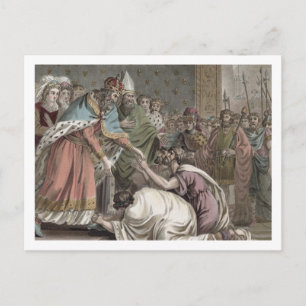 Karel de Grote (742-814) Ontvangt de ambassadeurs Briefkaart
