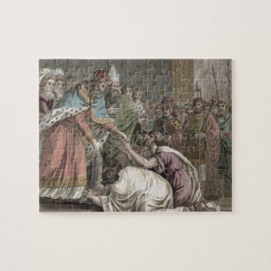 Karel de Grote (742-814) Ontvangt de ambassadeurs  Legpuzzel