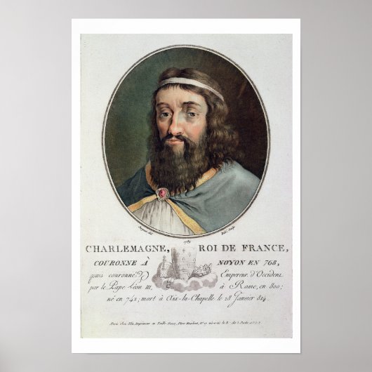 Karel de Grote (747-814), koning van Frankrijk, ge Poster (Voorkant)