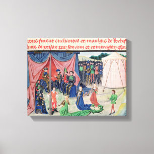 Karel de Grote en zijn baronnen worden betoverd Canvas Afdruk