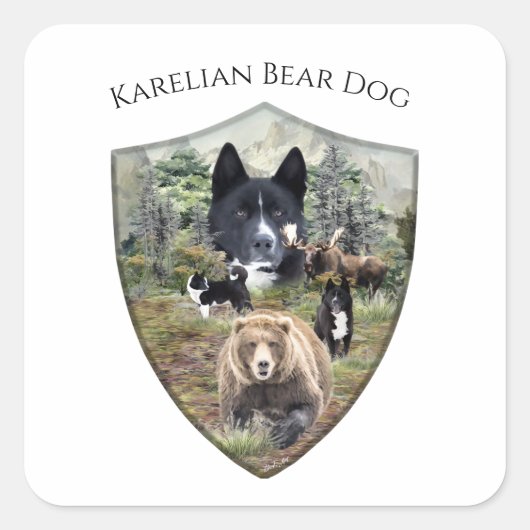 Karelian Beer Dog Vierkante Sticker (Voorkant)