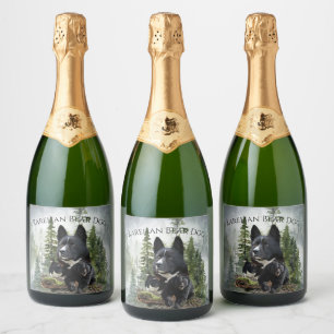 Karelische berenhond sparkling wijnetiket