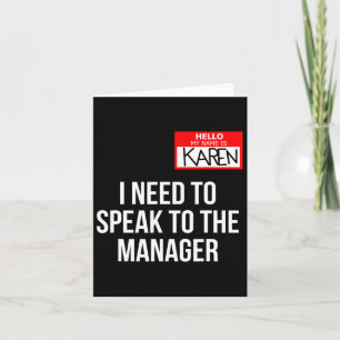 Karen Costume Halloween Kan ik met de manager spre Kaart