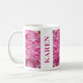 "Karen" in Pink Spring Hydrangea Letters & Flower Koffiemok (Links)