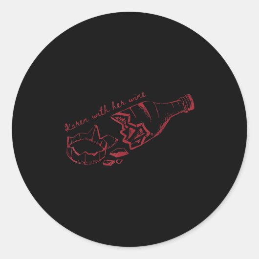 Karen With Her Wine  Ronde Sticker (Voorkant)