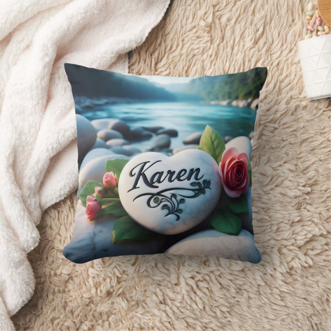 Karen's River Stone Heart Kussen (Deken)