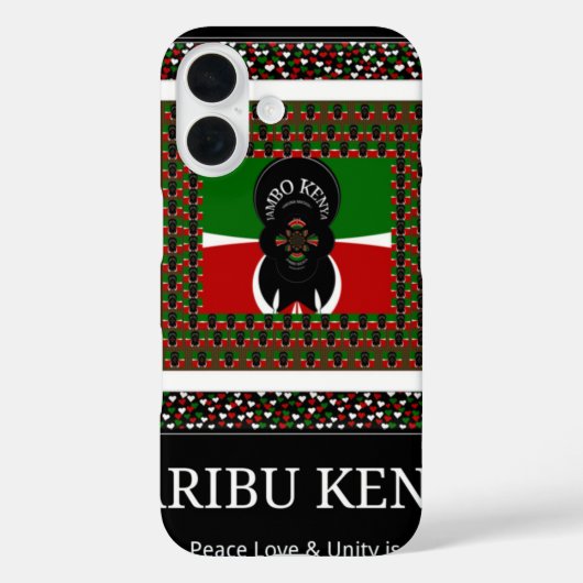 Karibu Kenya: Levendige nationale vlag kleuren Hak Case-Mate iPhone Case (Achterkant)