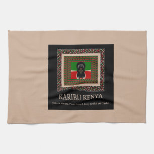 Karibu Kenya: Levendige nationale vlag kleuren Hak Theedoek