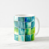 Karierte Aquarellzeichnung Koffiemok (Voorkant rechts)