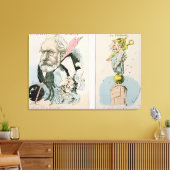 Karikaturen van Victor Hugo en Napoleon III Canvas Afdruk (Insitu (Woonkamer))