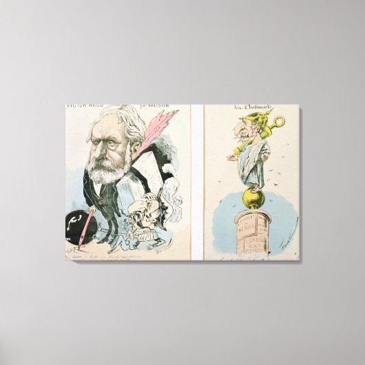 Karikaturen van Victor Hugo en Napoleon III Canvas Afdruk (Voorkant)