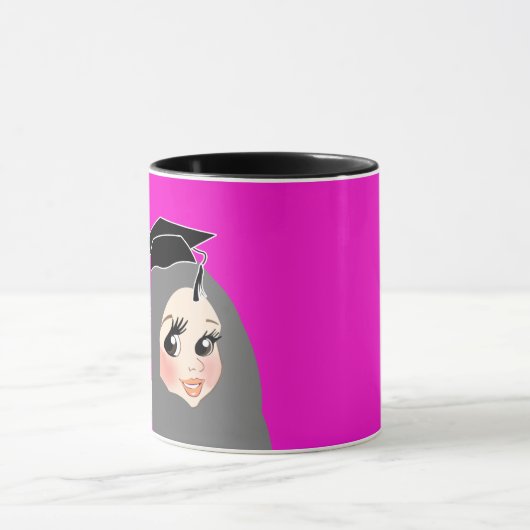 karikatuur AFSTUDEREN geschenk Vrouw hijab moslim Mok (Midden)