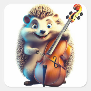 Karikatuur, Cartoon, Illustratie Een musical Vierkante Sticker