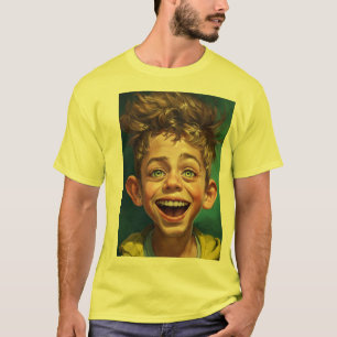 Karikatuur Crazy Young Boy ontwerp T-shirt