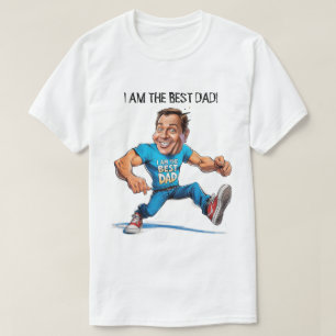 Karikatuur Ik ben de beste vader voor Vaderdag T-shirt